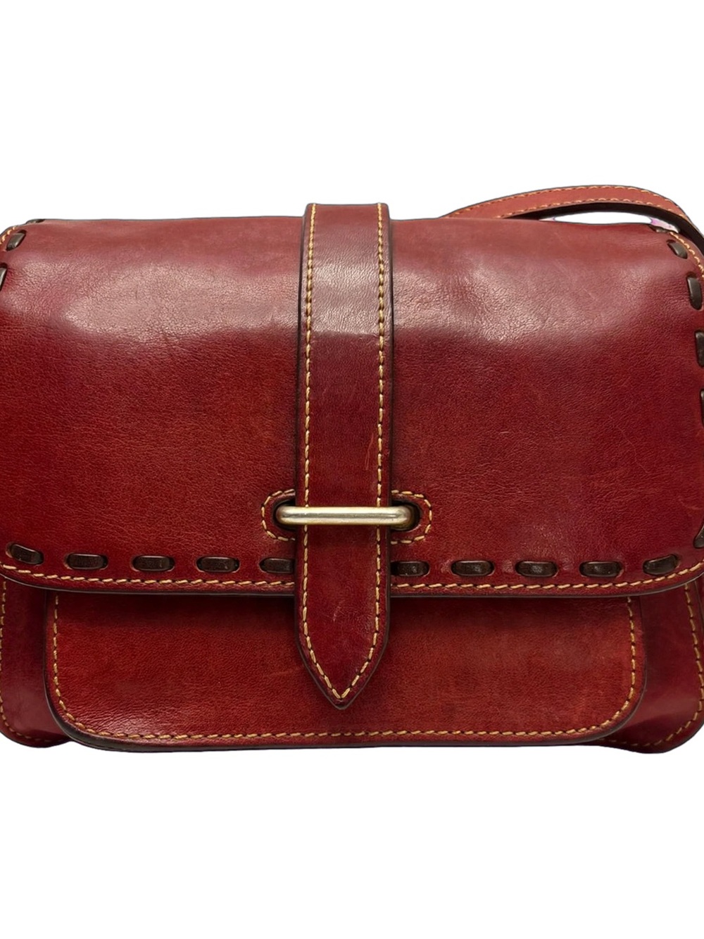 Dooney & Bourke Florentine Leather Binocular Crossbody Bag Burgundy Red